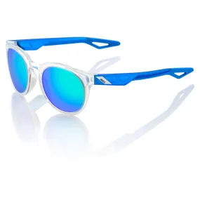 100% Campo Sunglasses Polished Crystal Clear with Green Multilayer Lens
