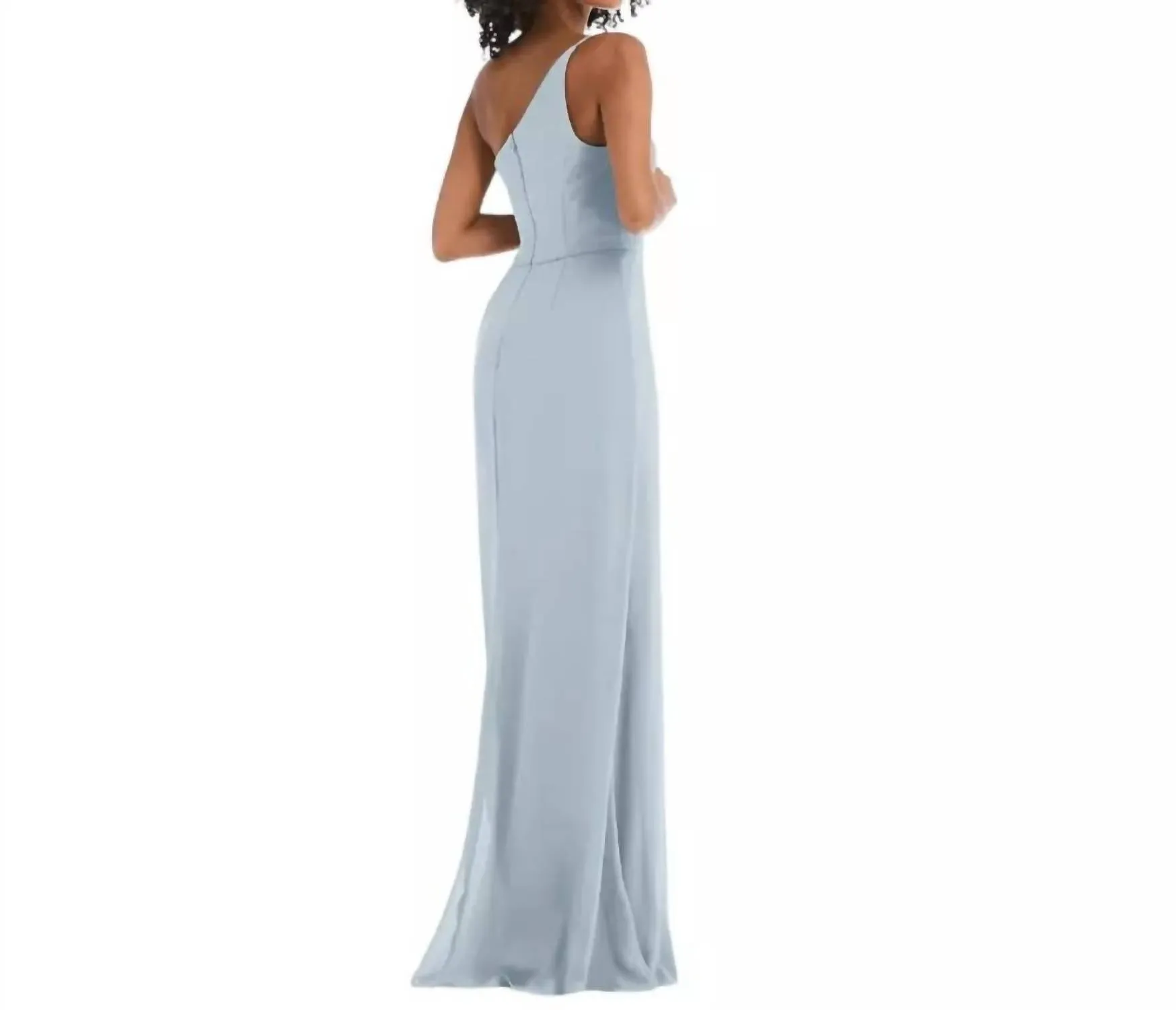 After Six - One-Shoulder Trumpet Gown with Front Slit