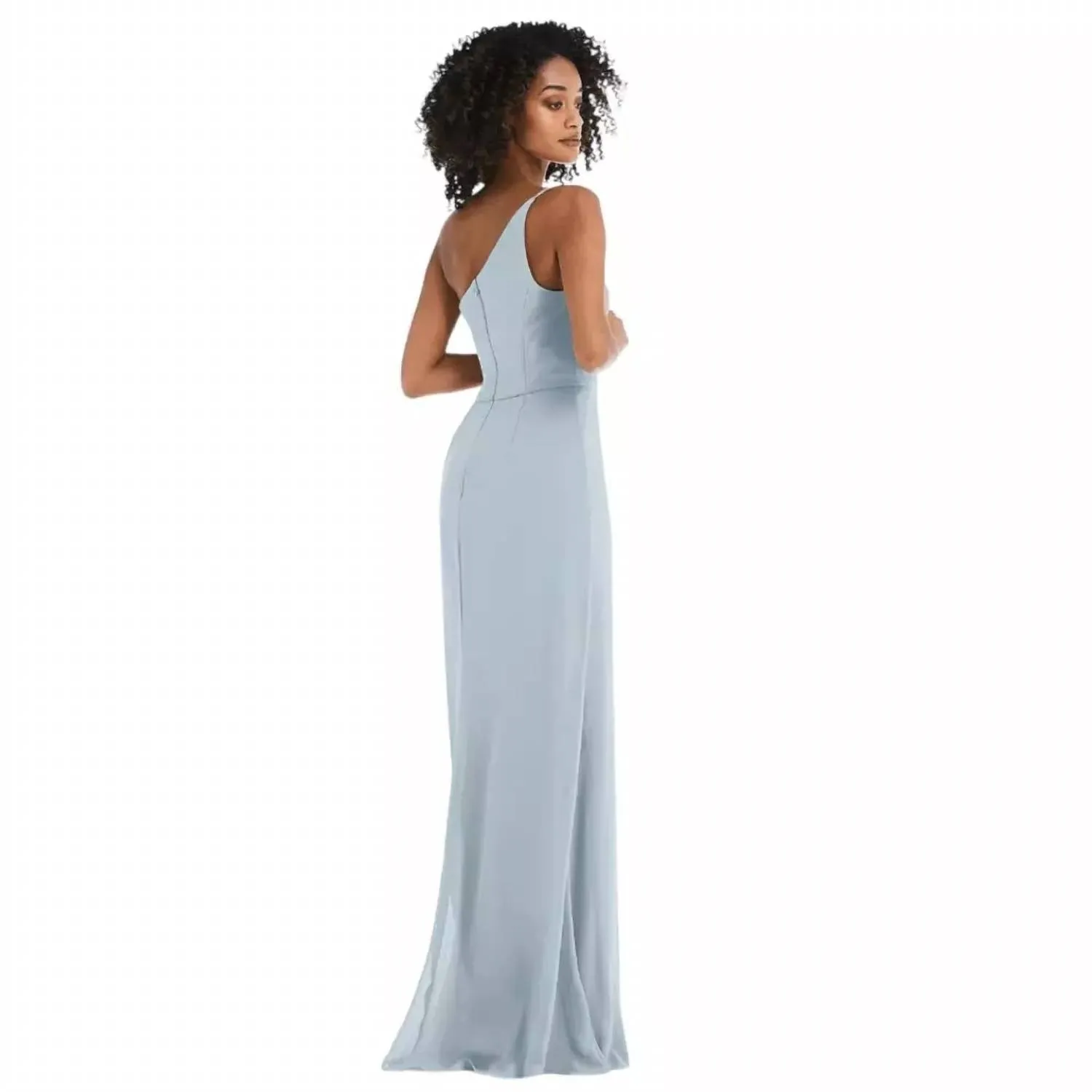 After Six - One-Shoulder Trumpet Gown with Front Slit
