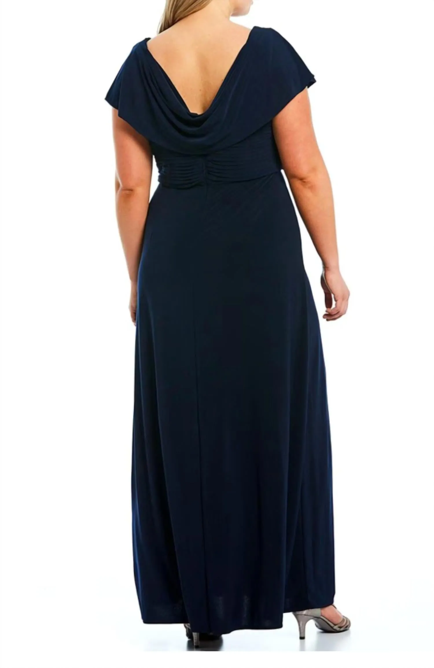 Alex Evenings - Pleated Embellished Side Detail Long Gown