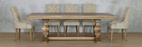 Belmont Fluted Wood Top & Duchess 8 Seater Dining Set