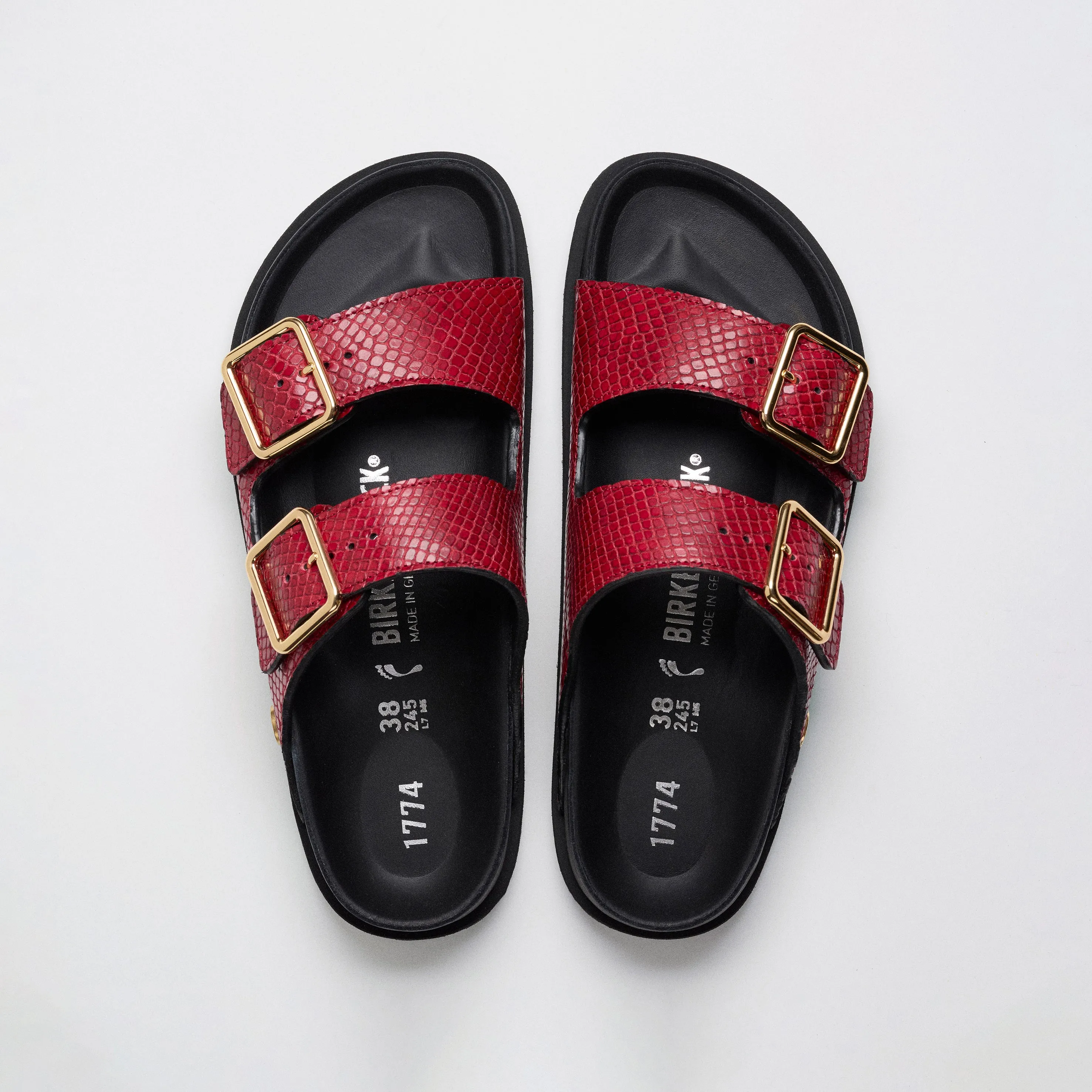 Birkenstock 1774 Arizona EXQ in Red Snake