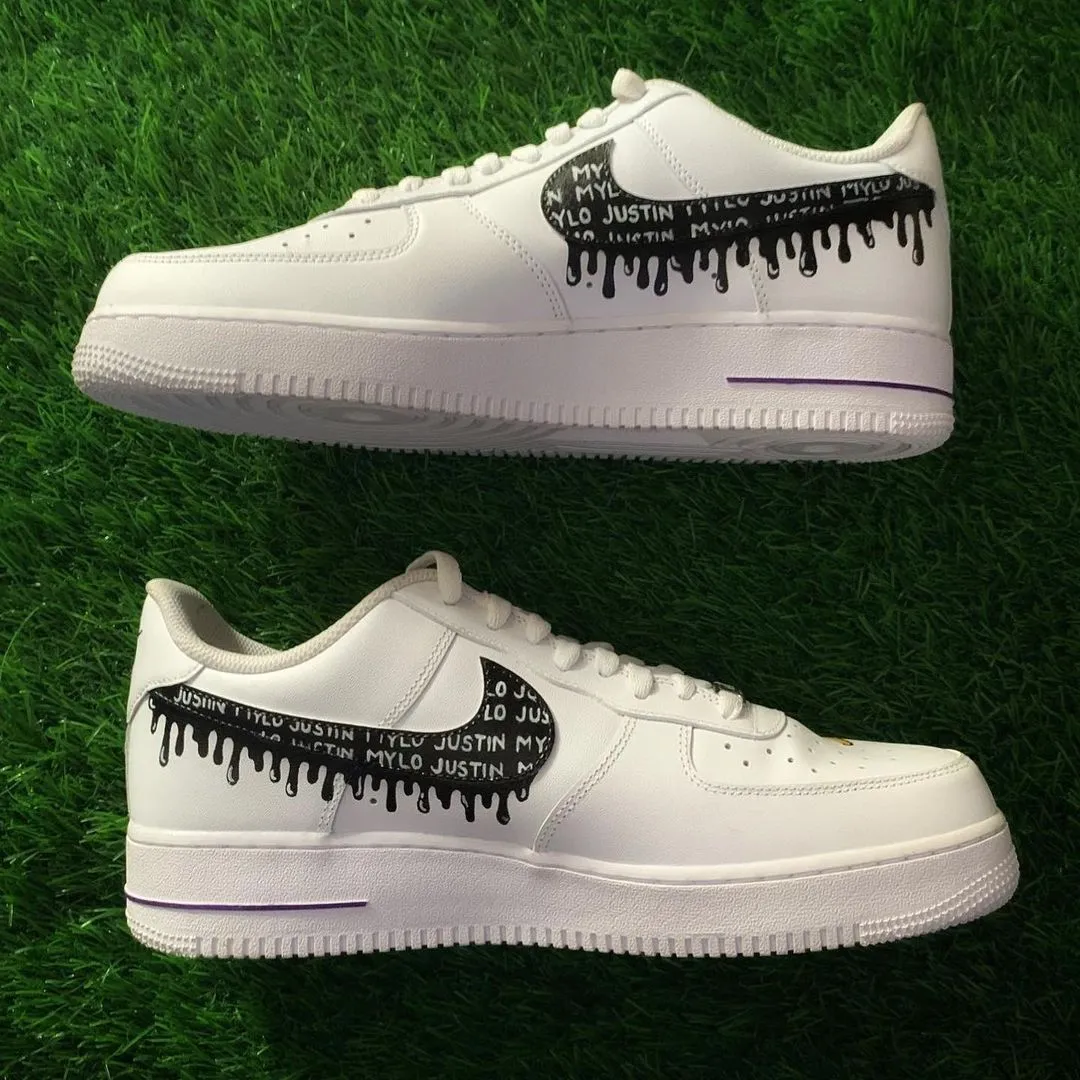 Black Letter Drip Custom Air Force 1
