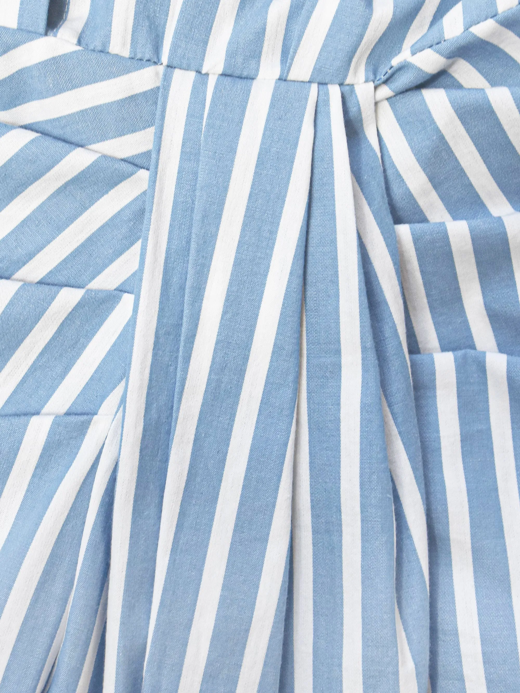 Blue Stripe Wrap Shirt Dress