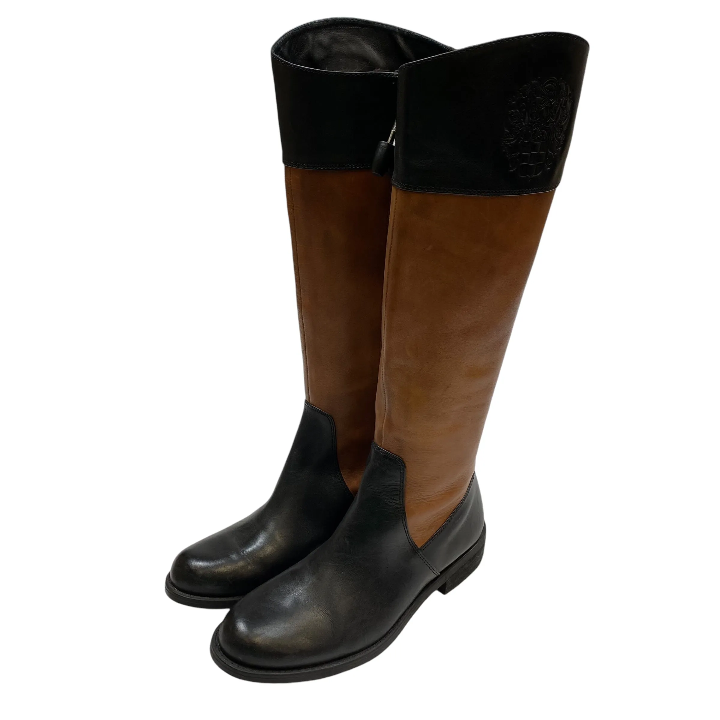 Boots Knee Flats By Vince Camuto In Black & Brown, Size: 6