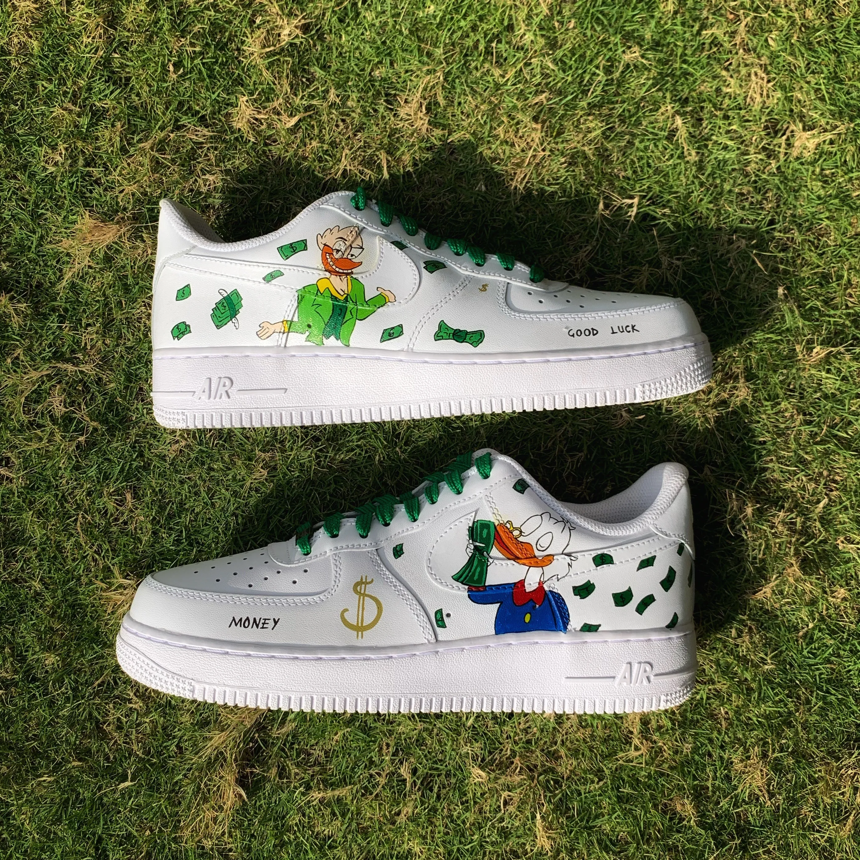Cartoon Rich Donald Duck Custom Air Force 1