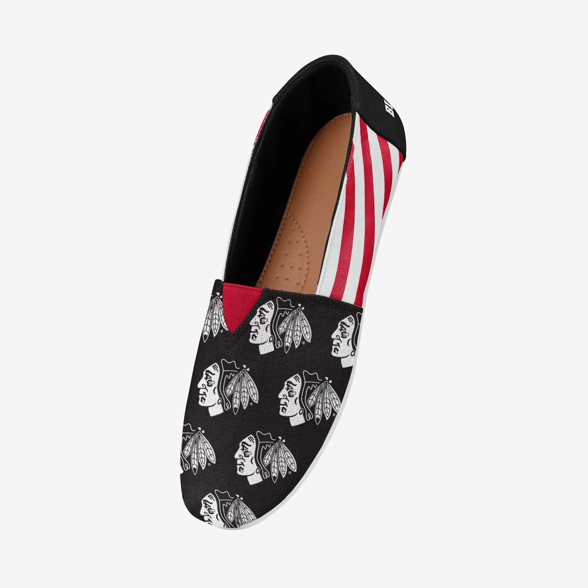 Chicago Blackhawks Womens Stripe Canvas Shoe