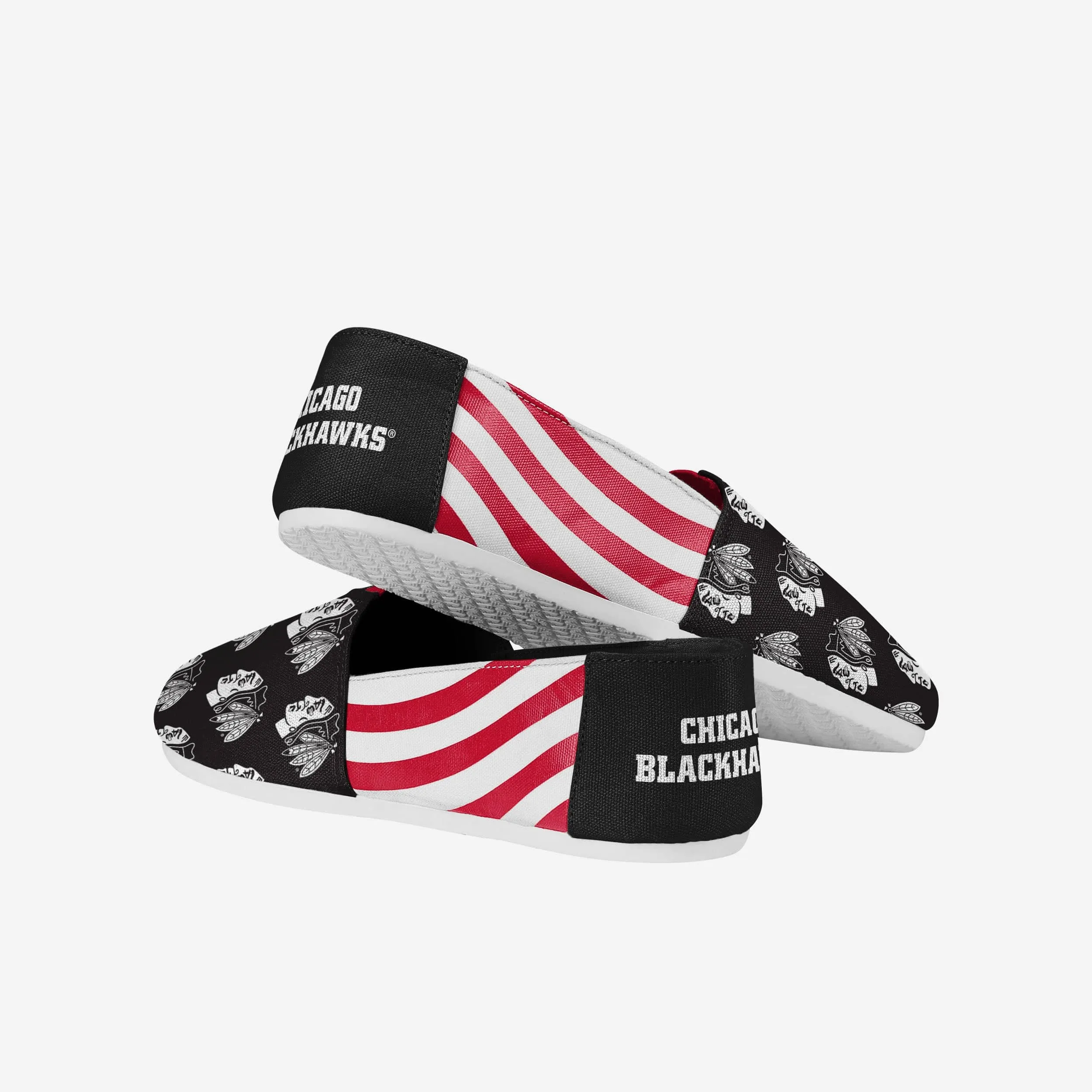 Chicago Blackhawks Womens Stripe Canvas Shoe