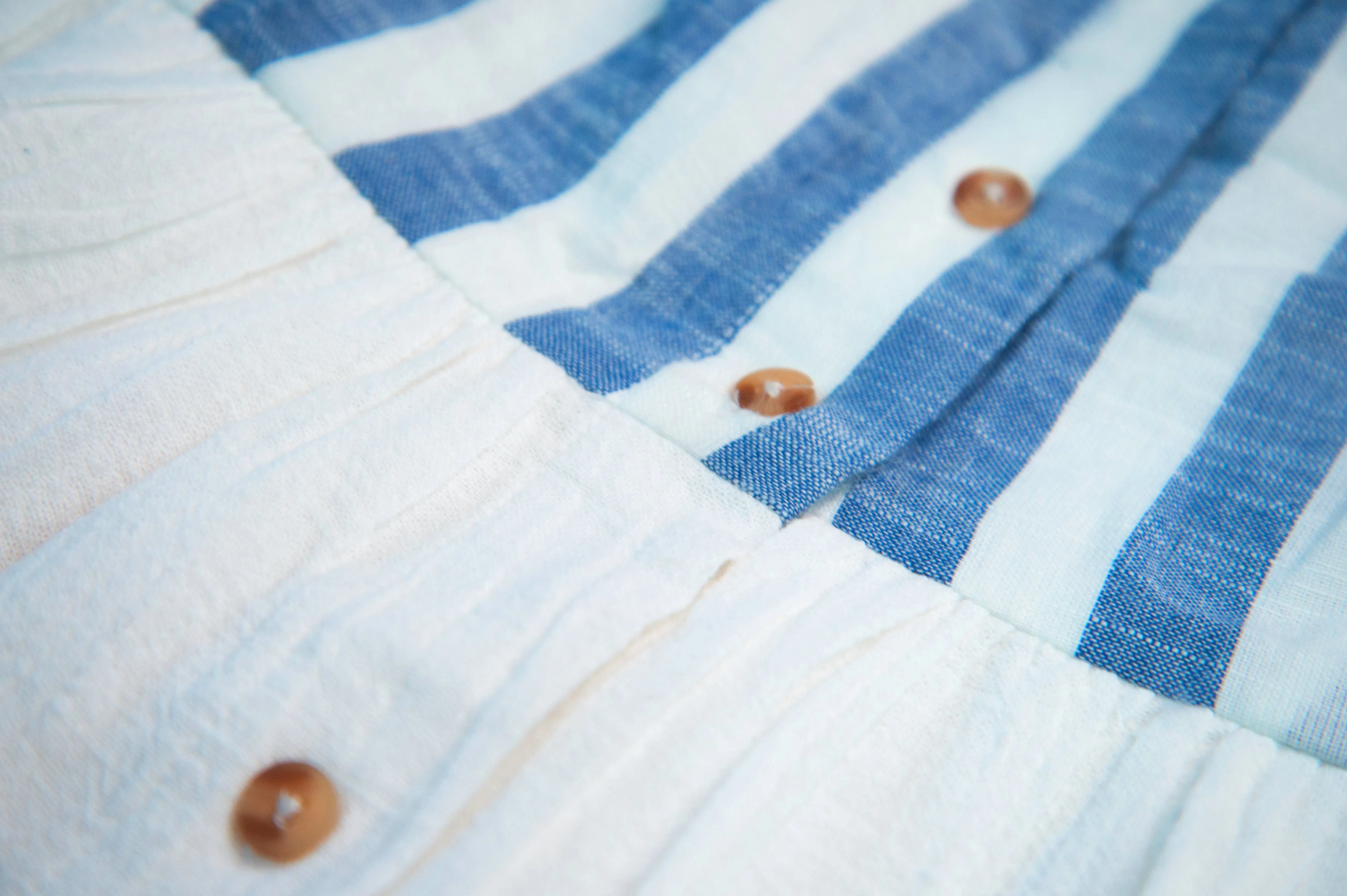 Cotton Blue Striped Sleeveless Dress by Kaja Clothing - Una Dress