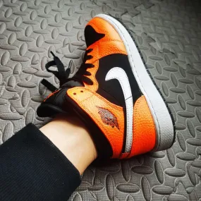 Custom Air Jordan 1 Black Orange Sneakers