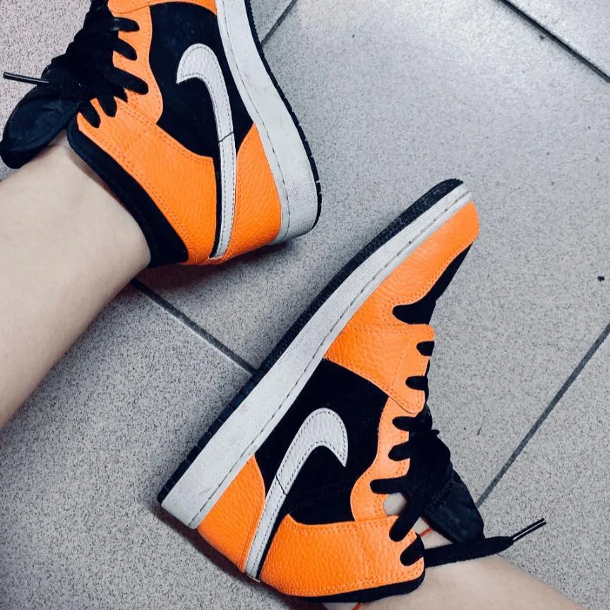 Custom Air Jordan 1 Black Orange Sneakers