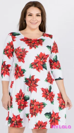 Dress Curvy Poinsettia (White)