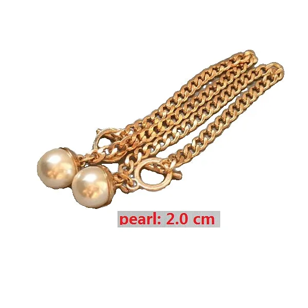 Elegant Pearl Metal Interlock Ankle Chain