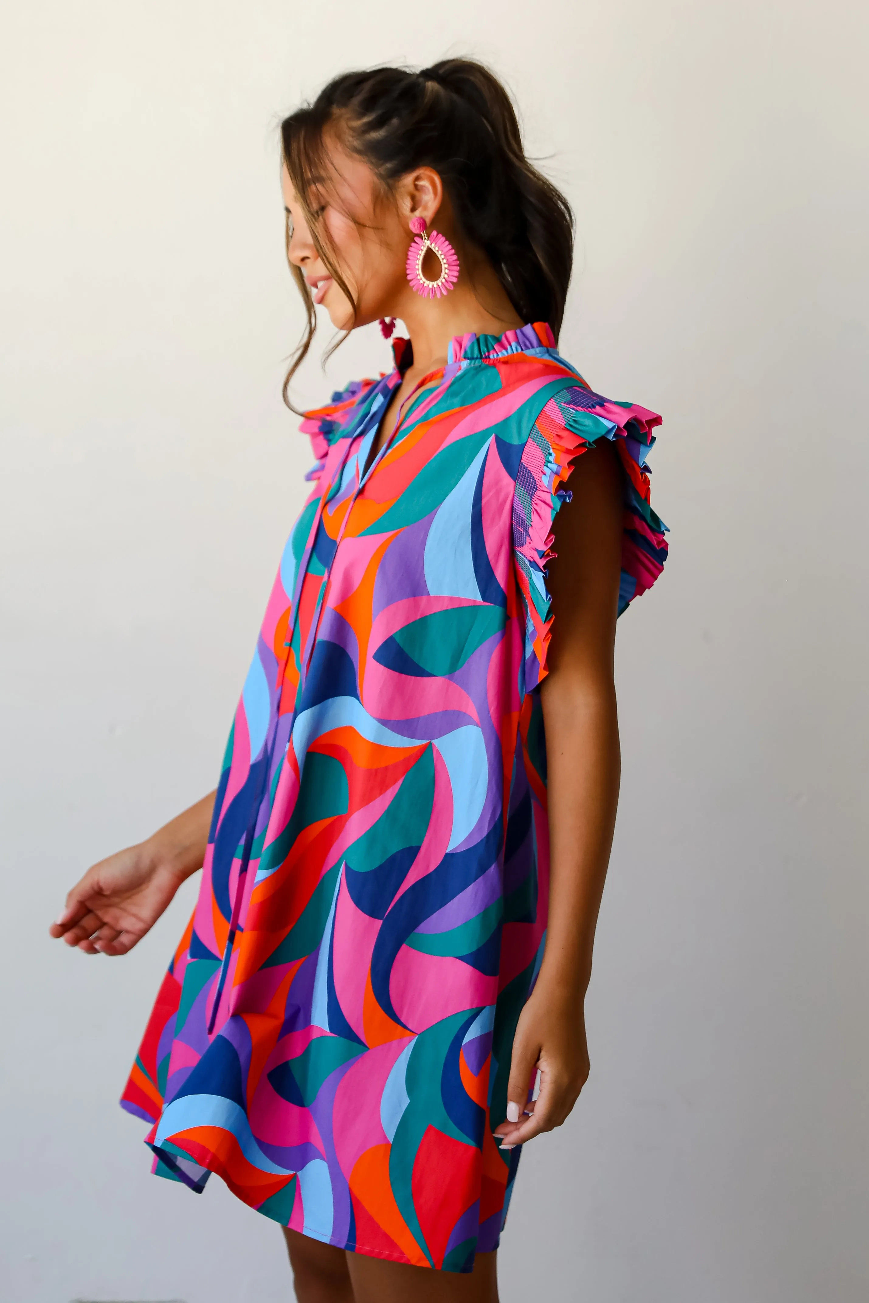 FINAL SALE - Most Adorable Blue Ruffle Mini Dress