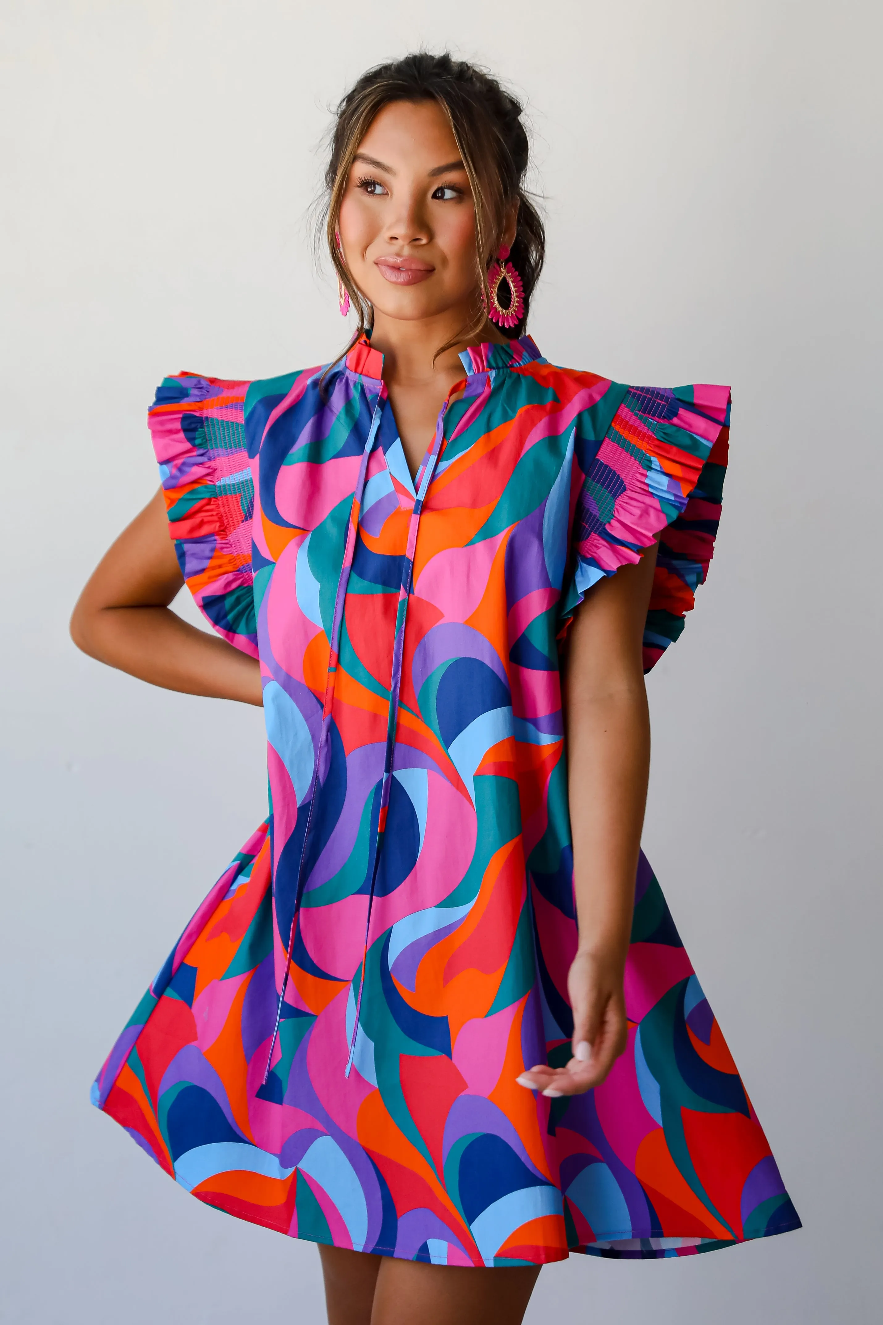FINAL SALE - Most Adorable Blue Ruffle Mini Dress