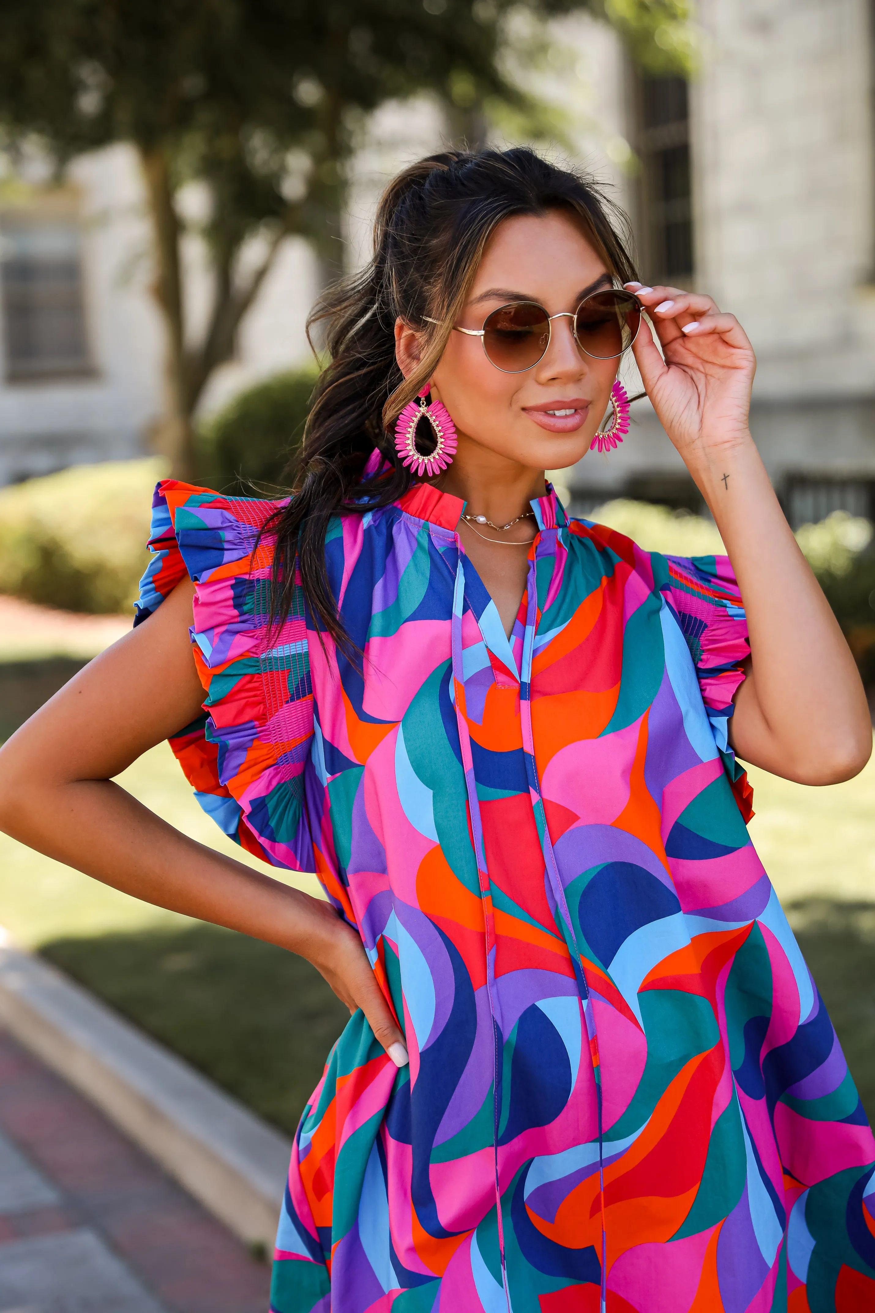 FINAL SALE - Most Adorable Blue Ruffle Mini Dress