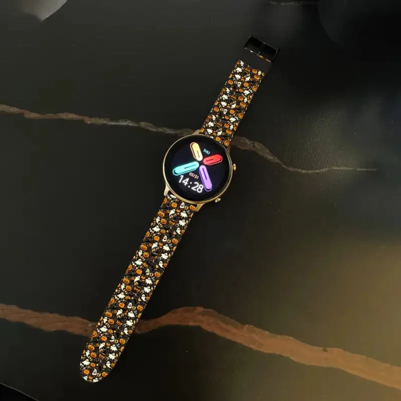 Get Spooky Chic with Black Halloween Watch Bands for 22mm Universal Timepieces