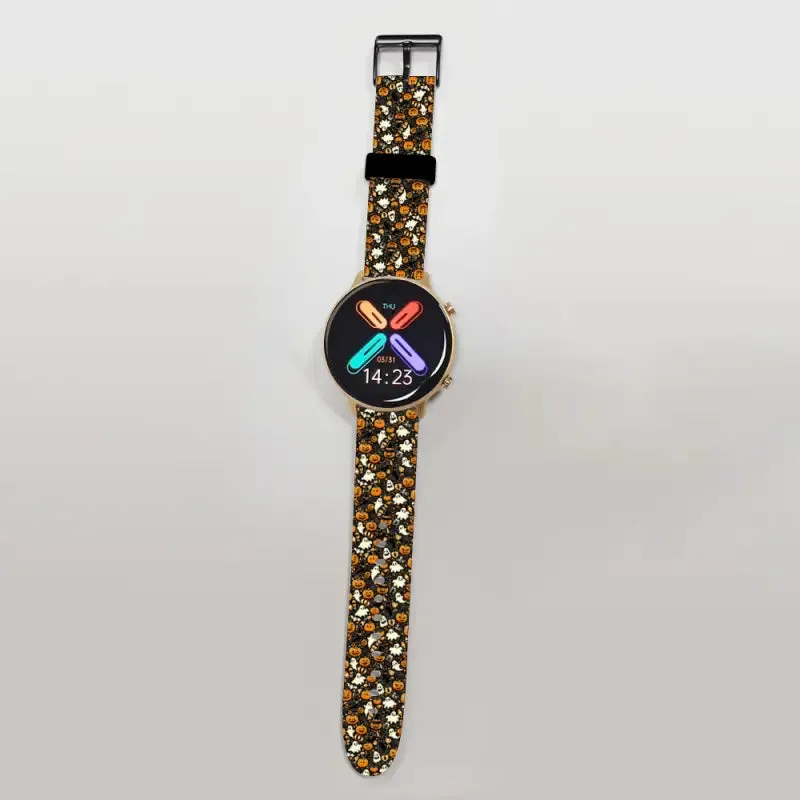Get Spooky Chic with Black Halloween Watch Bands for 22mm Universal Timepieces