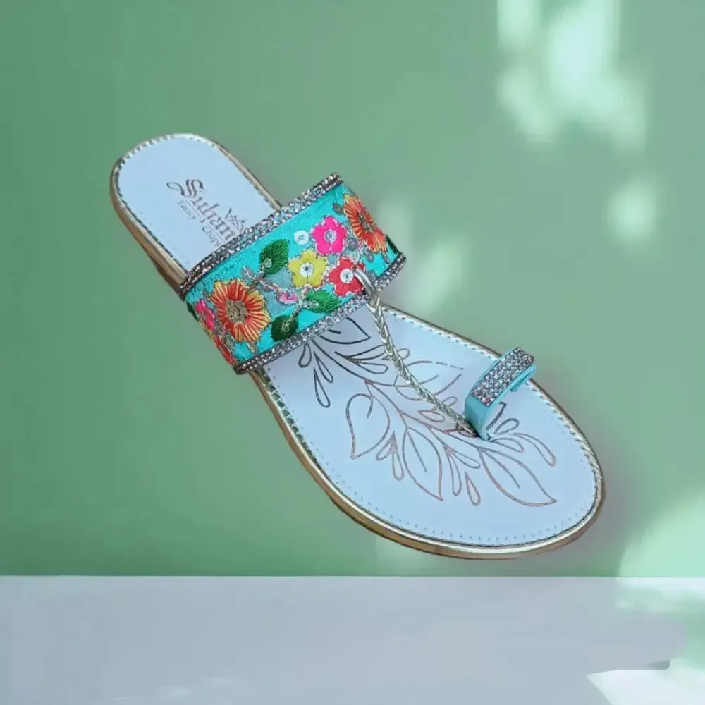 Hand made kolapuri women girls multicolour colour and design