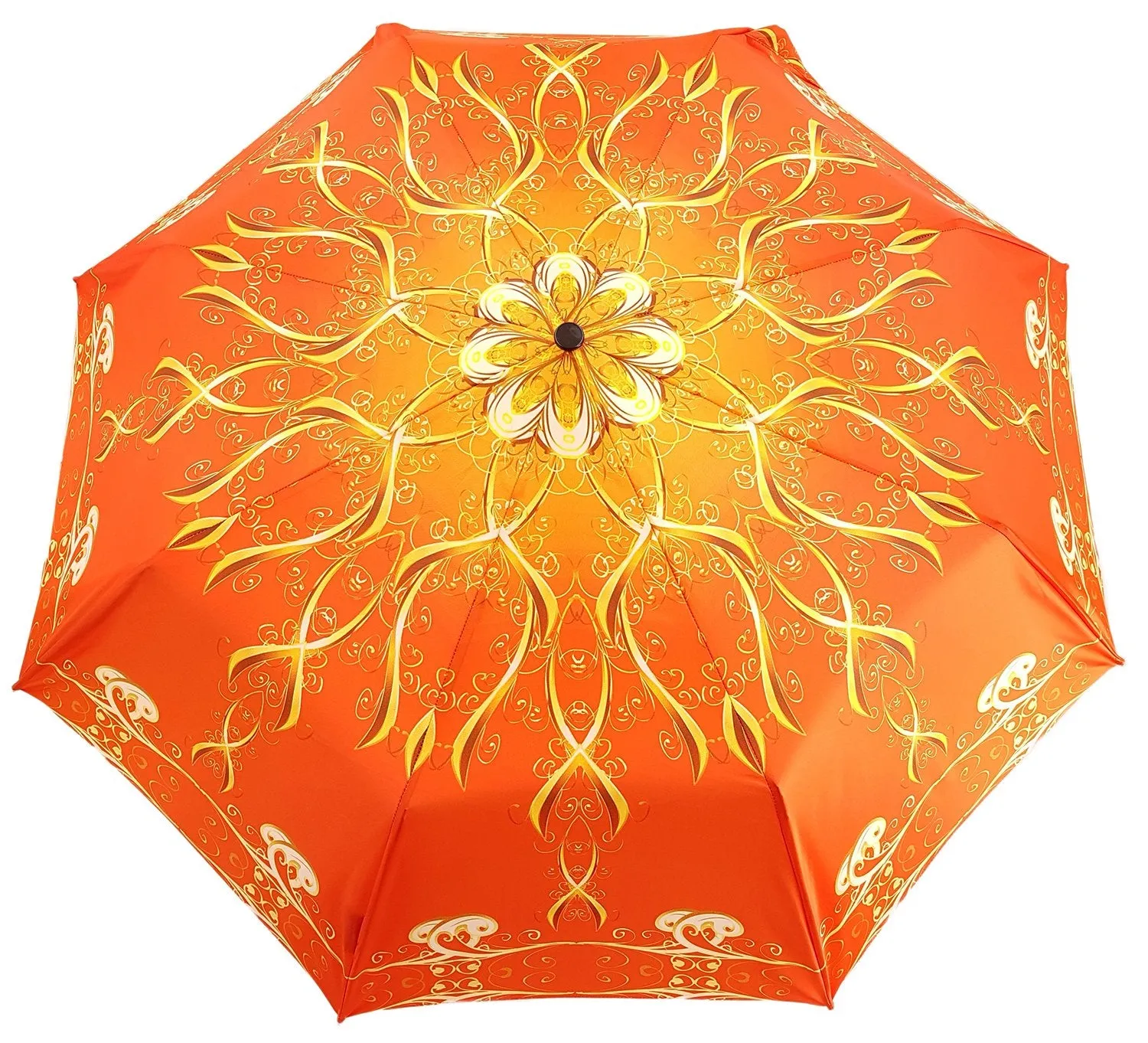 il Marchesato Exclusive Orange Abstract Design, Women's Folding Umbrella