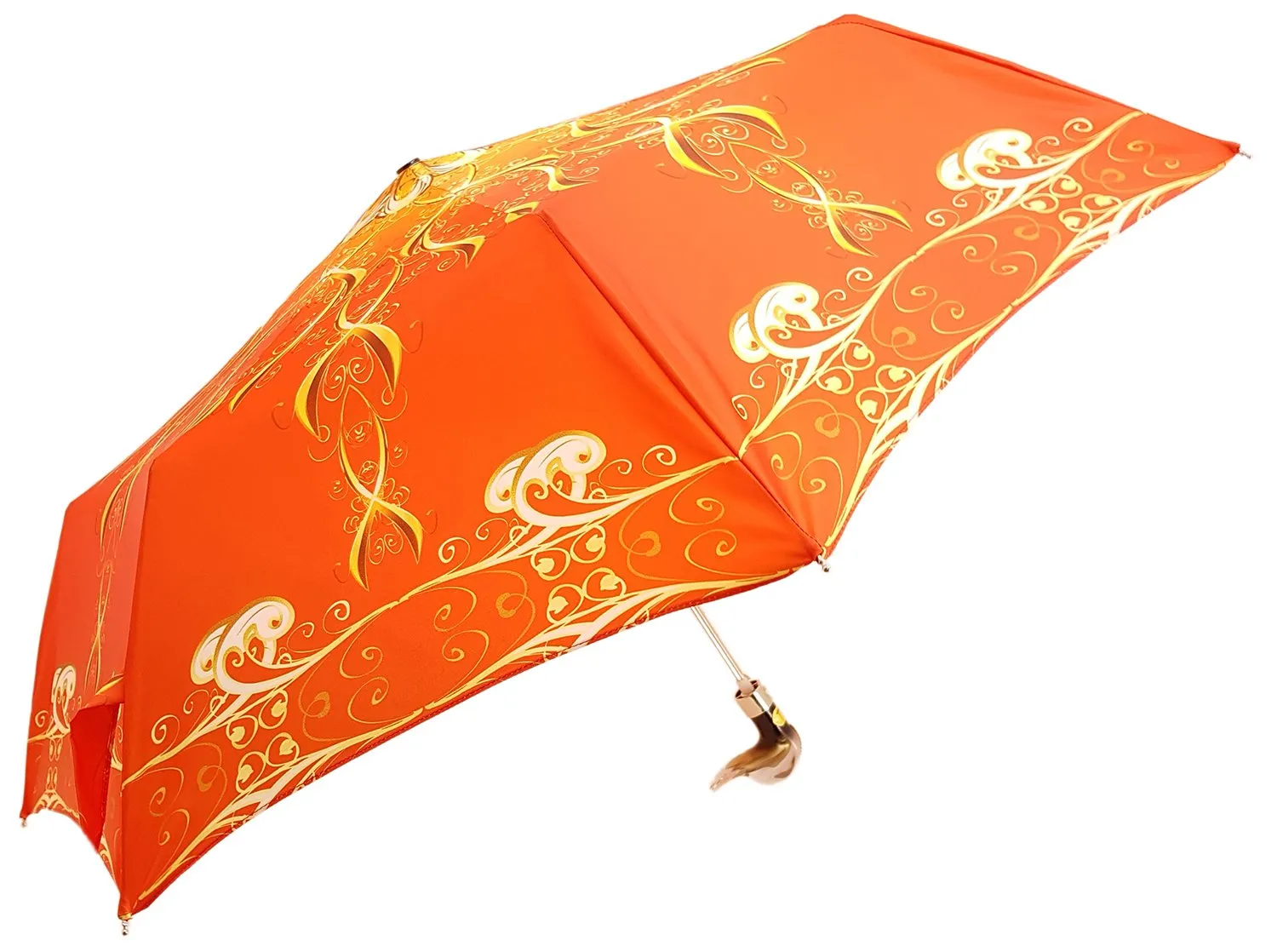 il Marchesato Exclusive Orange Abstract Design, Women's Folding Umbrella