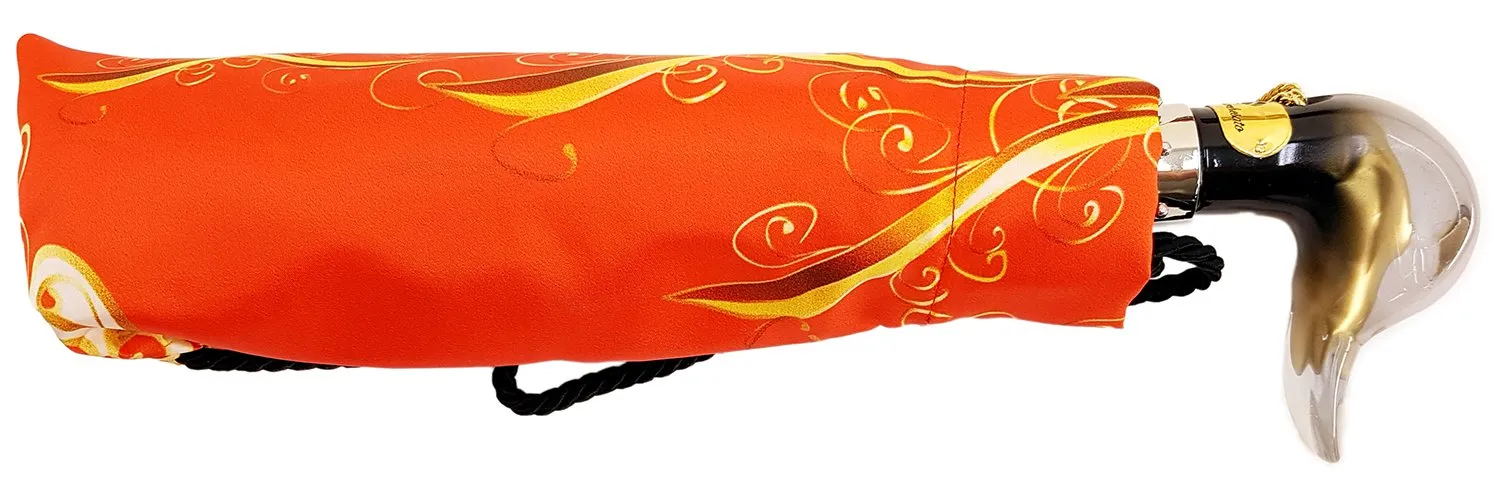 il Marchesato Exclusive Orange Abstract Design, Women's Folding Umbrella
