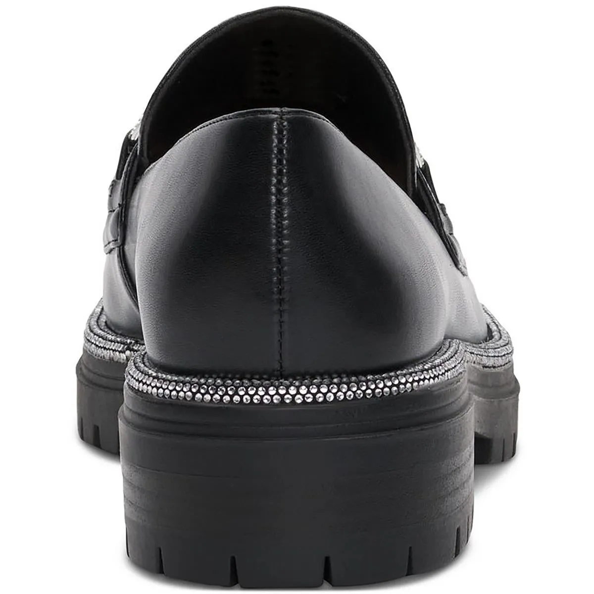 INC Womens Brinnia Rhinestone Faux Leather Loafers