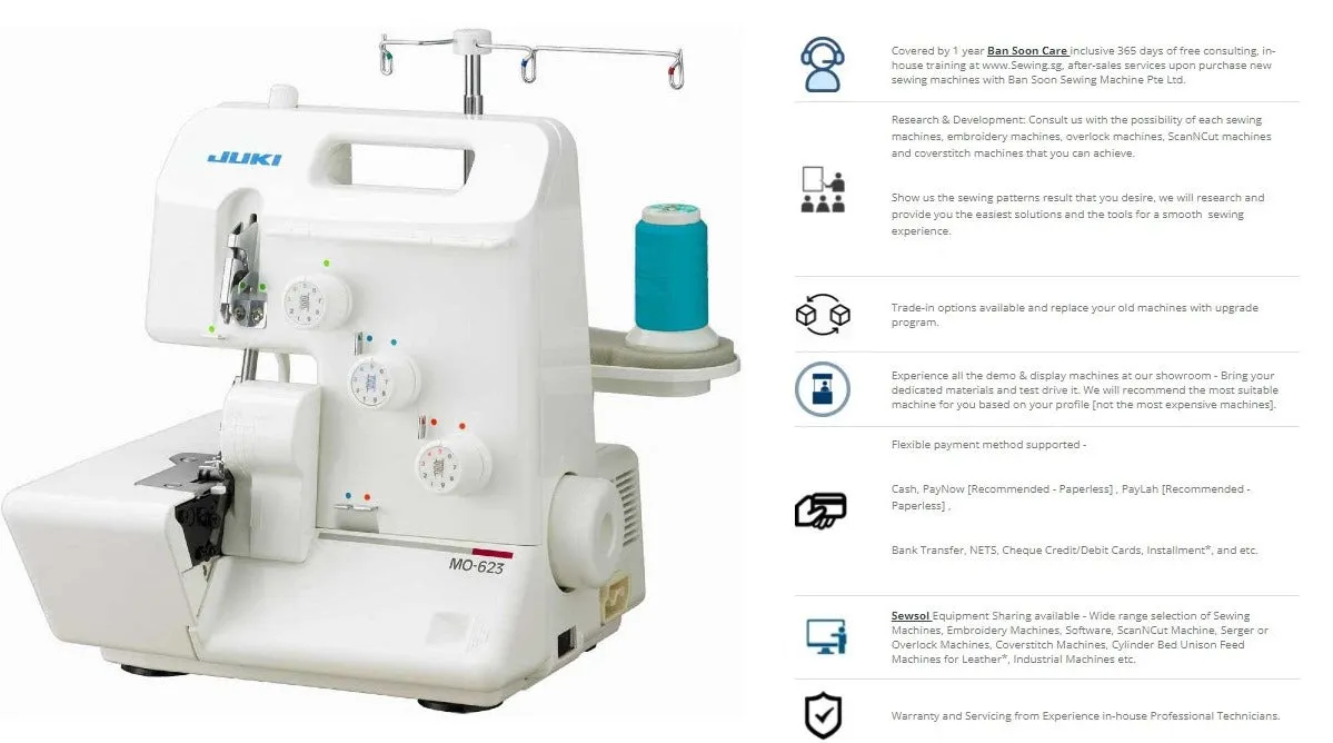 Juki Overlock Machine MO623N; 3-Thread Serger
