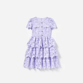Lilac Butterfly Lace Dress