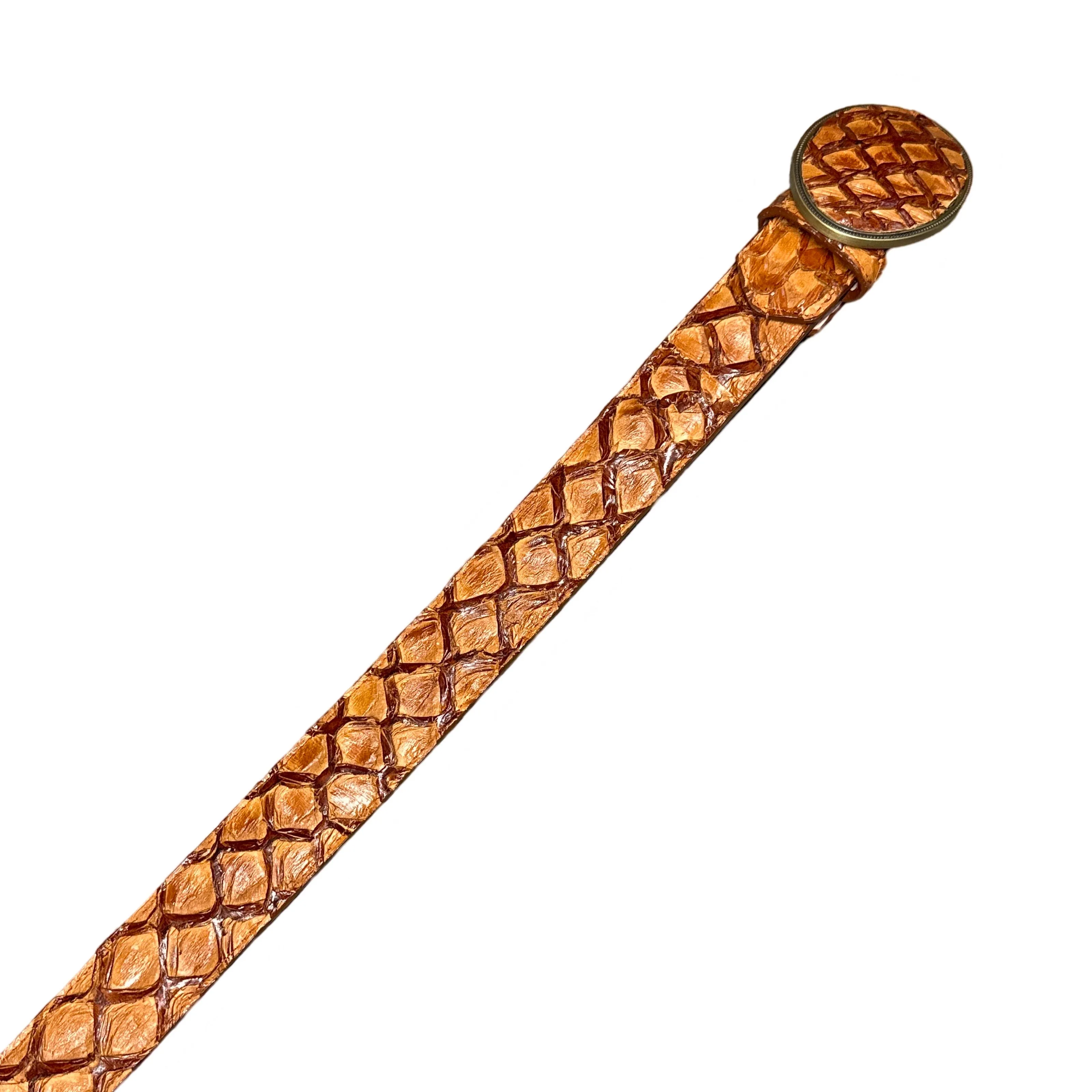 Los Altos Cognac Full Skin Pirarucu Fish Belt