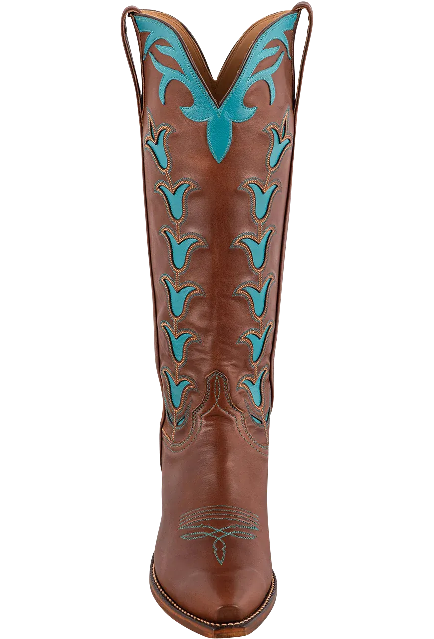 Lucchese Women's Tulip Cowgirl Boots - Chocolate