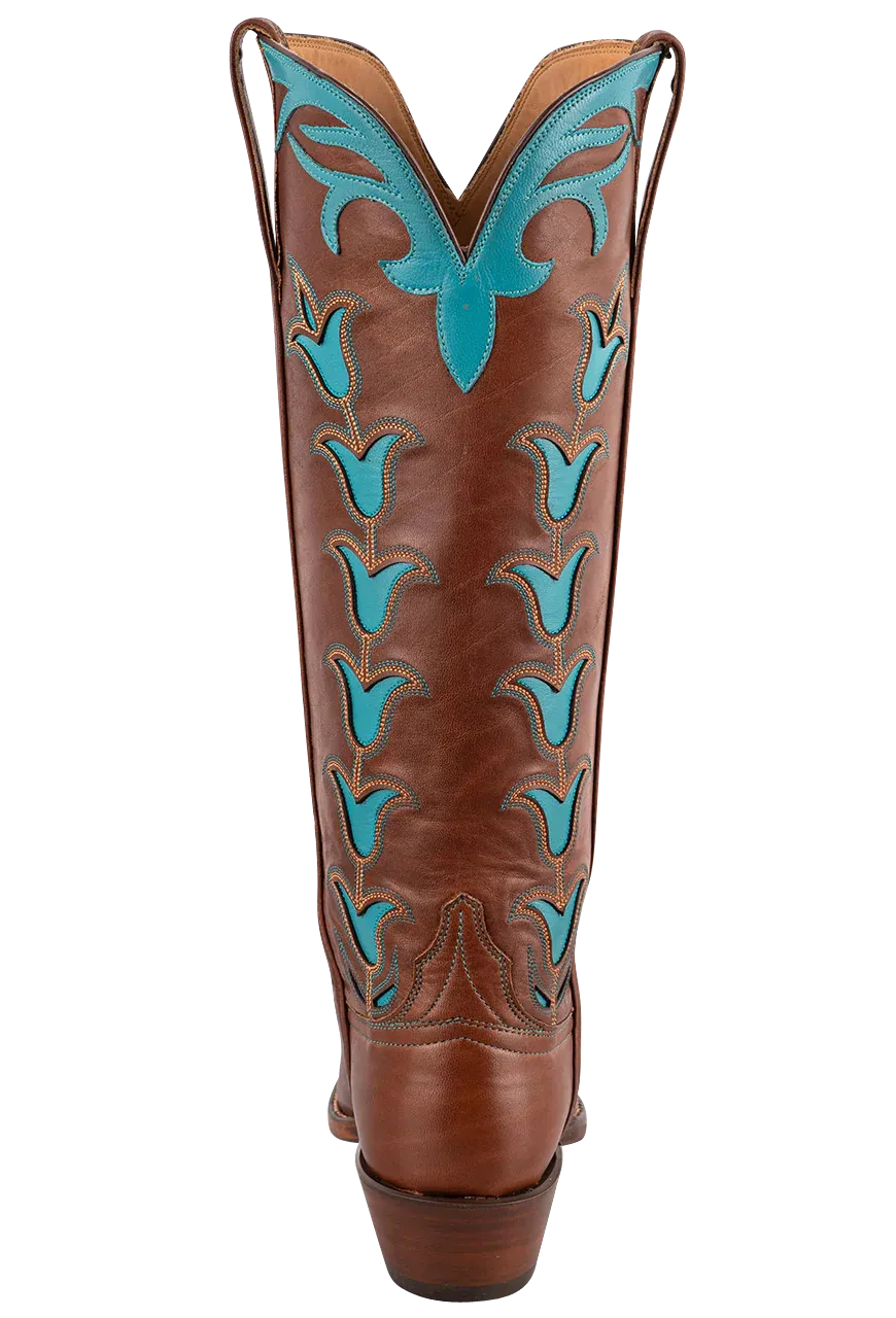 Lucchese Women's Tulip Cowgirl Boots - Chocolate