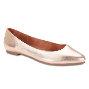 Lucia Flat in Rose Gold Leather