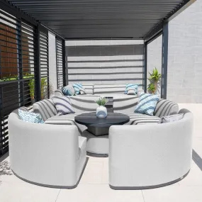 Luna Outdoor Fabric Lifestyle Suite with 4 Sofas in Oyster Grey