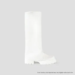 MCCRAY-1 ZIPPER BOOTS W/ FOLD UPPER - WHITE