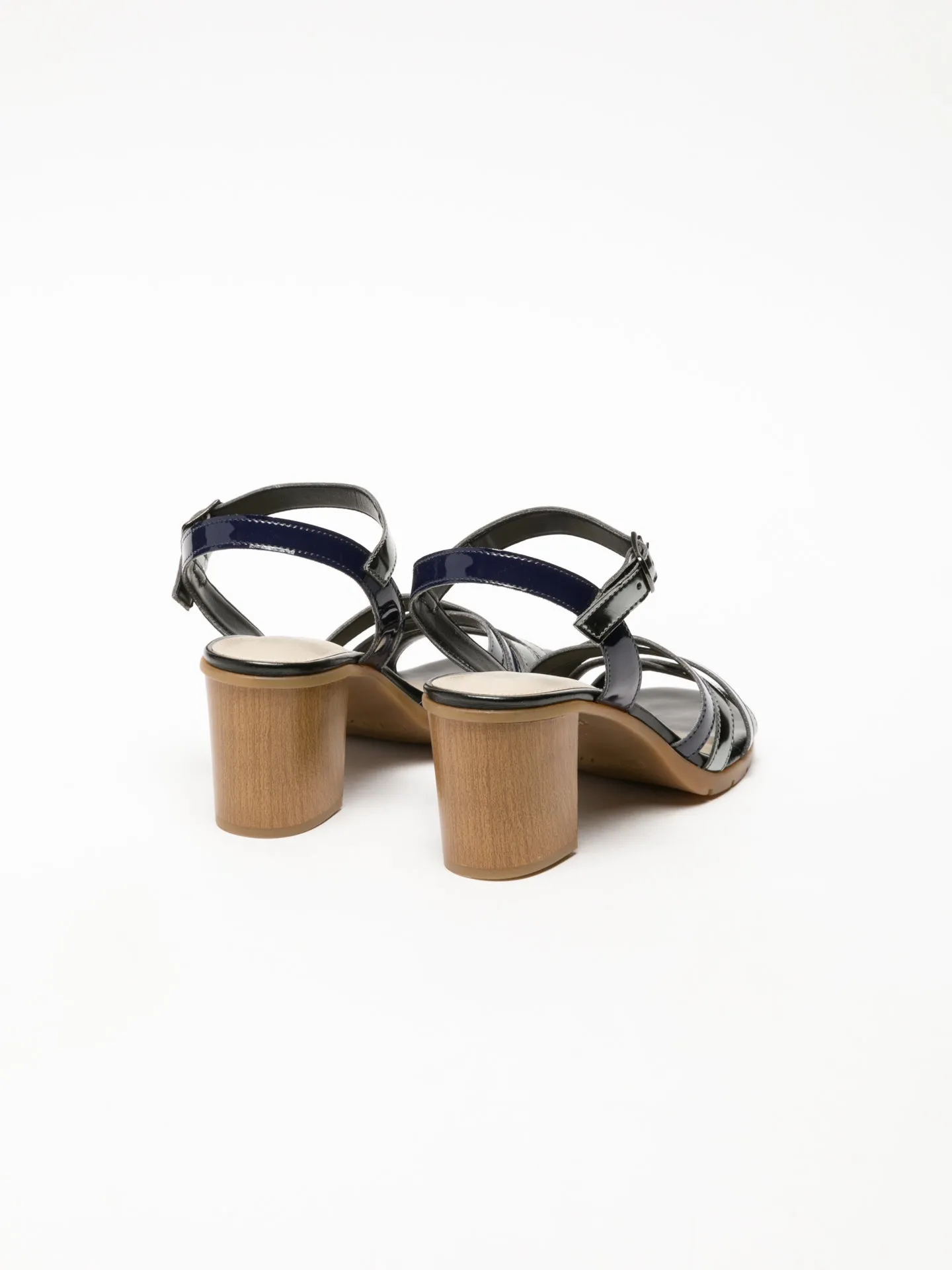 Navy and Silver Buckle Sandals