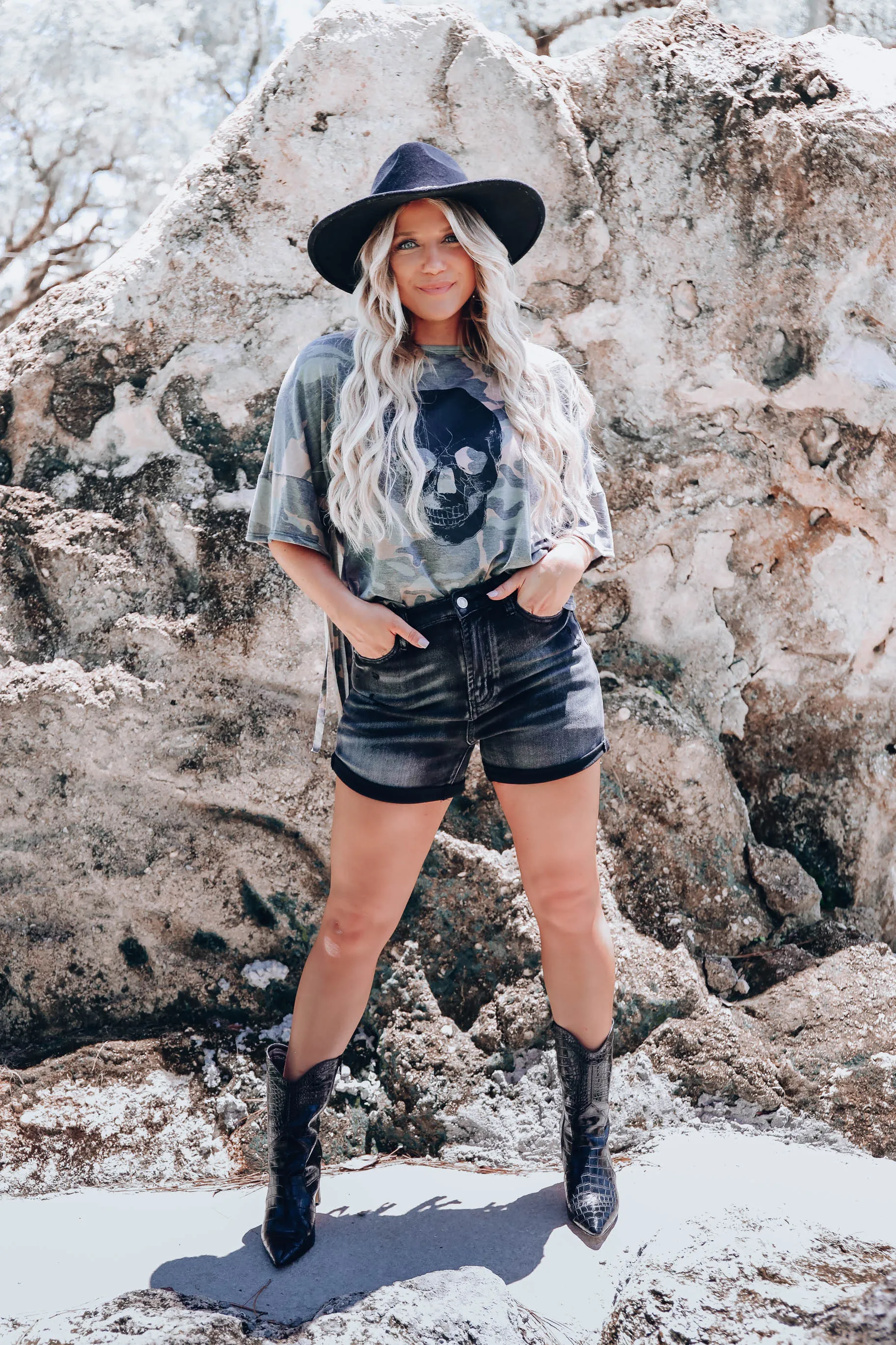 Never Enough Fringe Camo Top