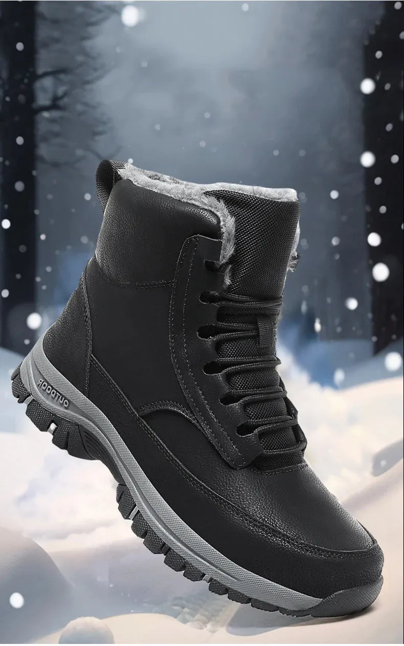 NeW Men Winter Snow Boots For Waterproof Leather Sneakers Super