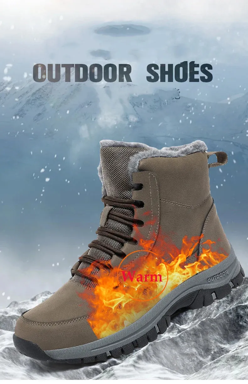 NeW Men Winter Snow Boots For Waterproof Leather Sneakers Super