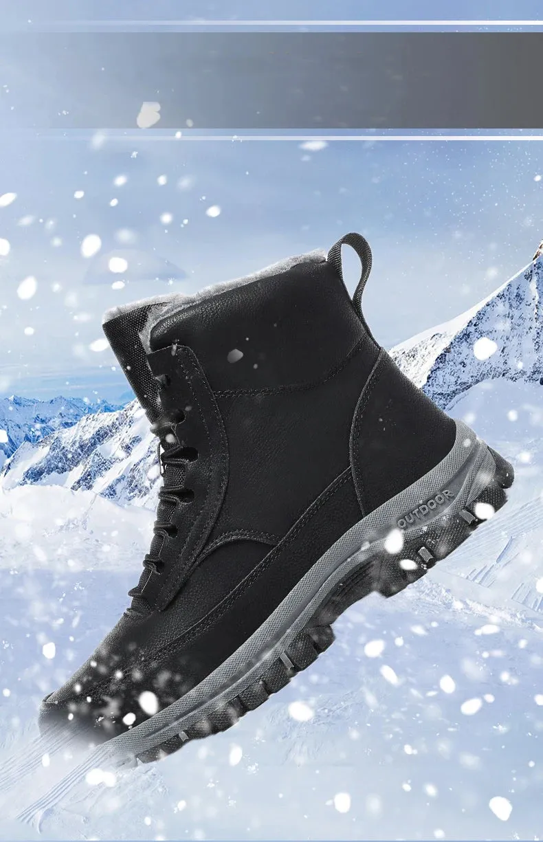 NeW Men Winter Snow Boots For Waterproof Leather Sneakers Super