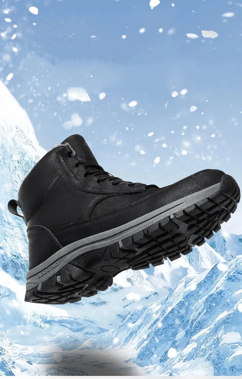 NeW Men Winter Snow Boots For Waterproof Leather Sneakers Super