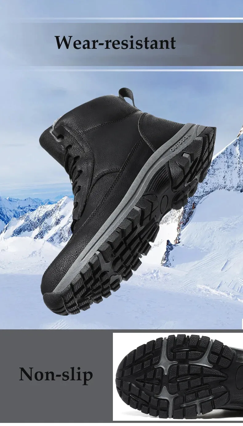 NeW Men Winter Snow Boots For Waterproof Leather Sneakers Super