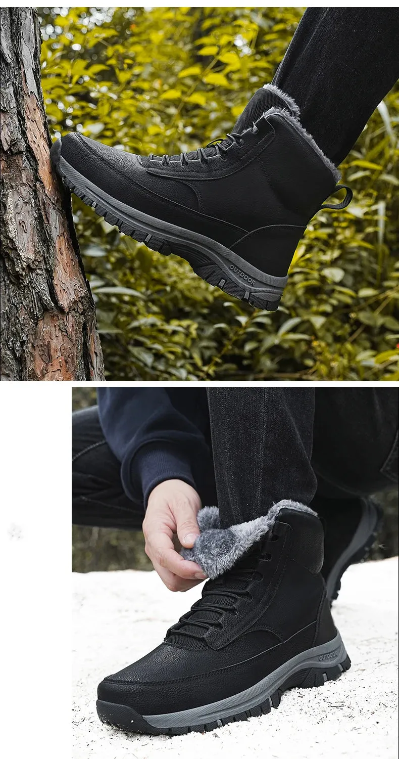 NeW Men Winter Snow Boots For Waterproof Leather Sneakers Super