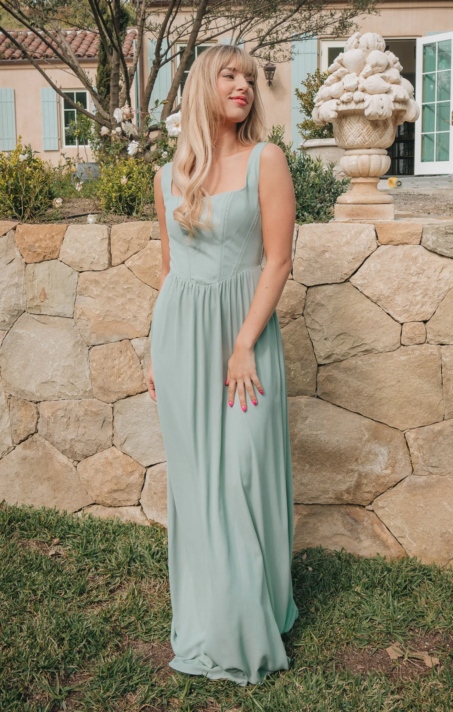 Nina Maxi Dress ~ Silver Sage Crisp