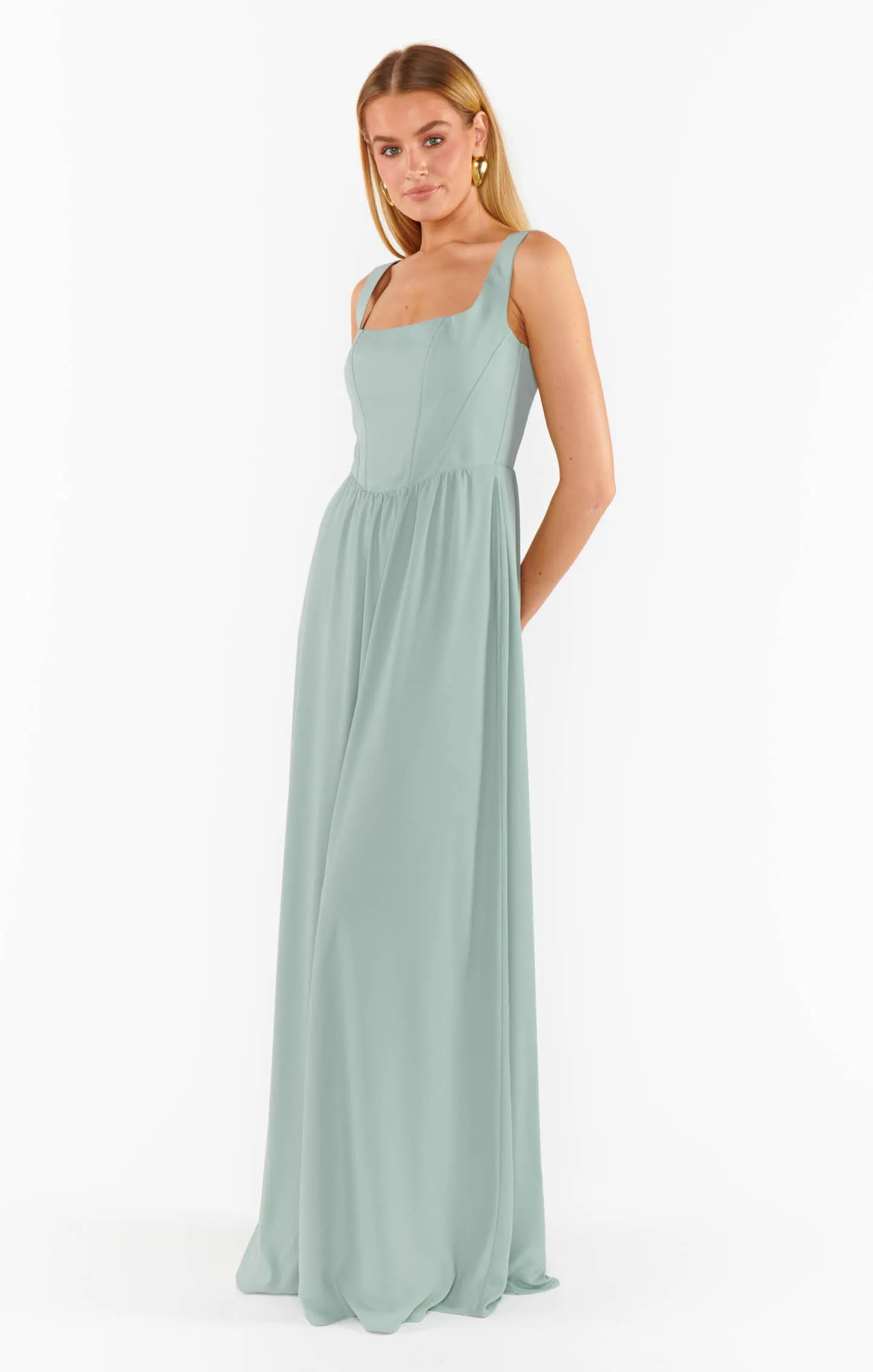 Nina Maxi Dress ~ Silver Sage Crisp