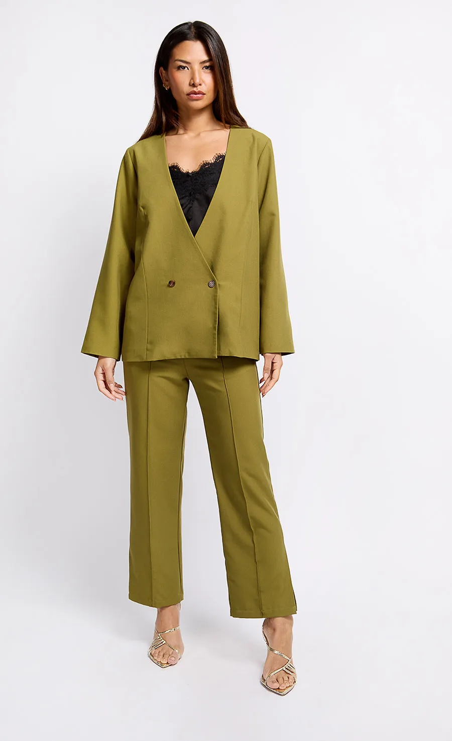 Olive Green Trousers by Vogue Williams