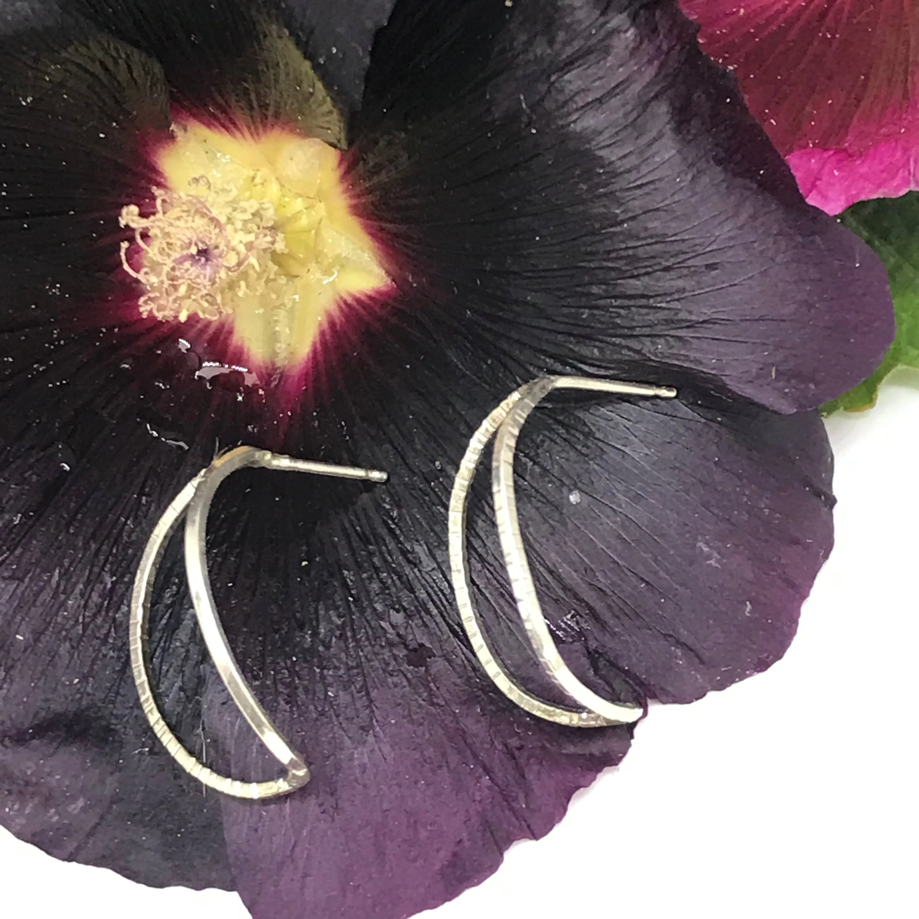 Open Crescent Moon Studs