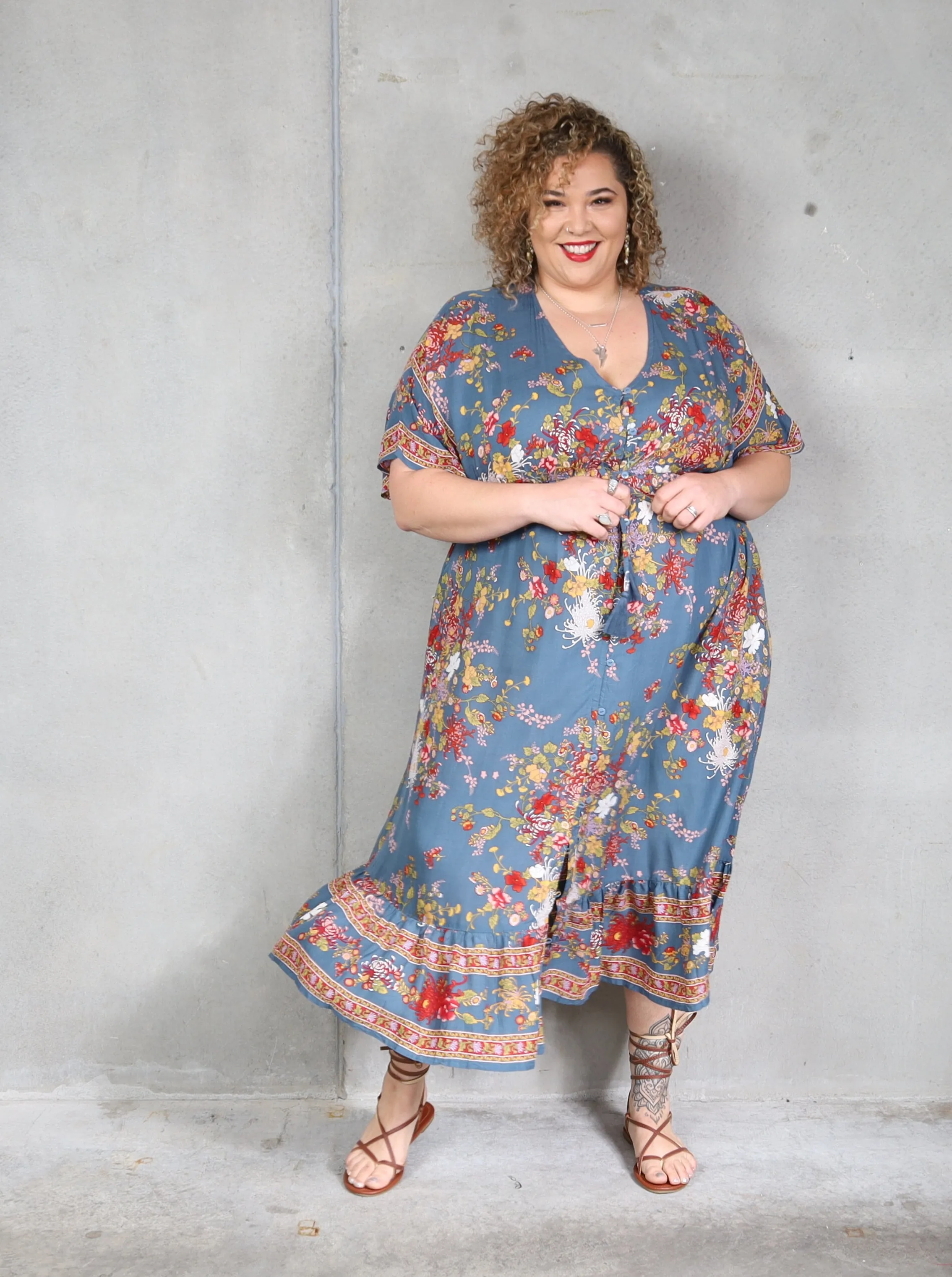 Phoebe Dress - Mustard Denim