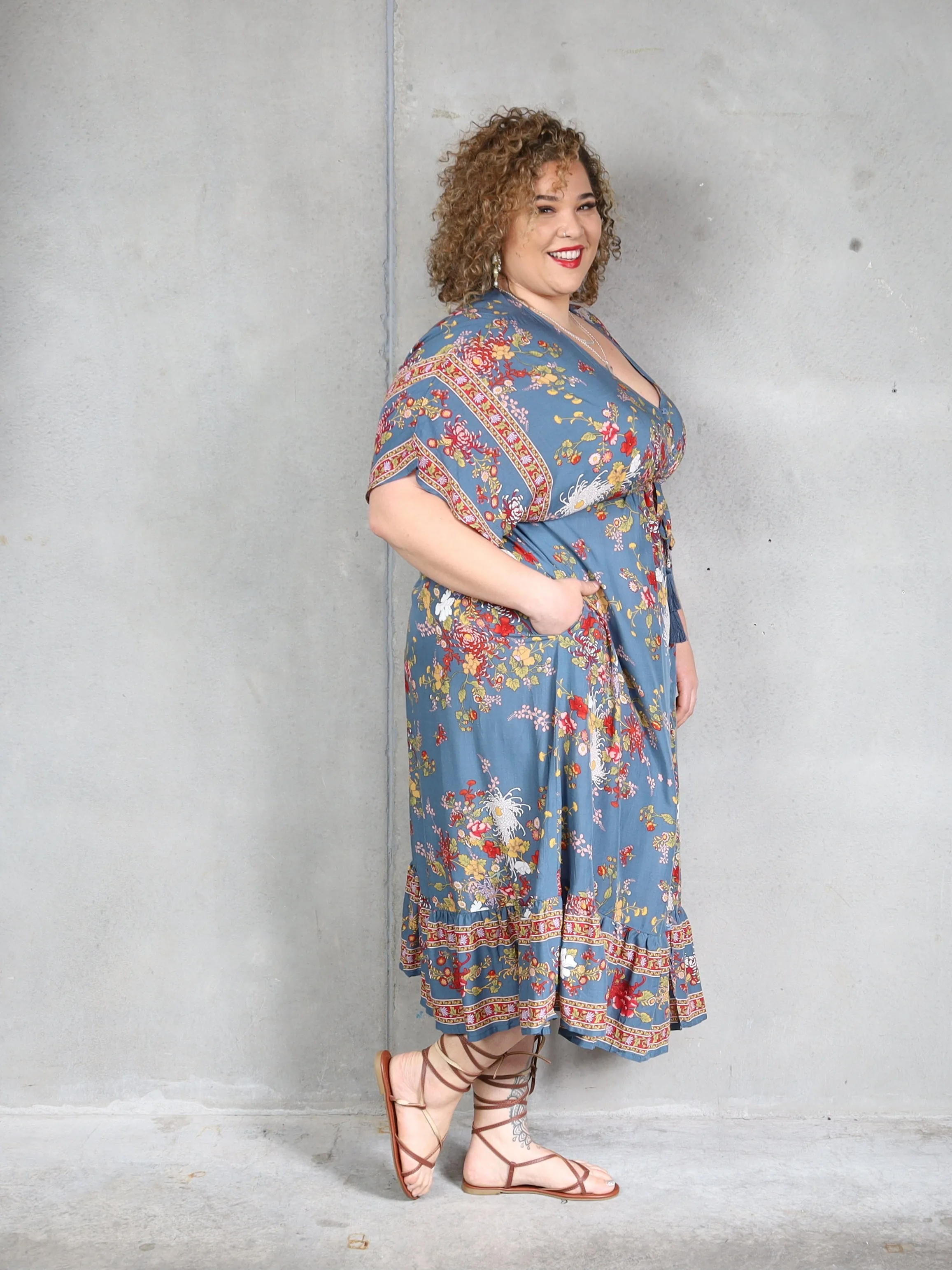 Phoebe Dress - Mustard Denim