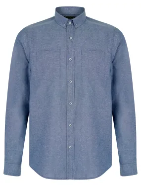 Pompei Cotton Chambray Long Sleeve Shirt in Blue - Tokyo Laundry